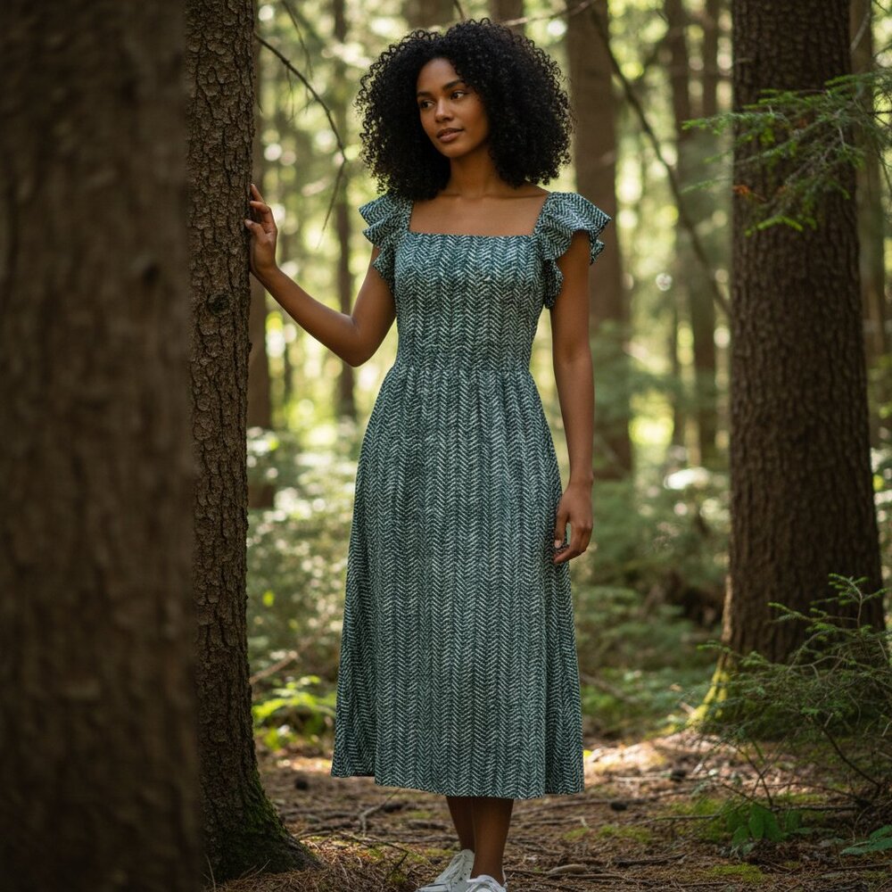 Banana Republic Factory Dress Emerald Green/White 100% Cotton NWT Size XL